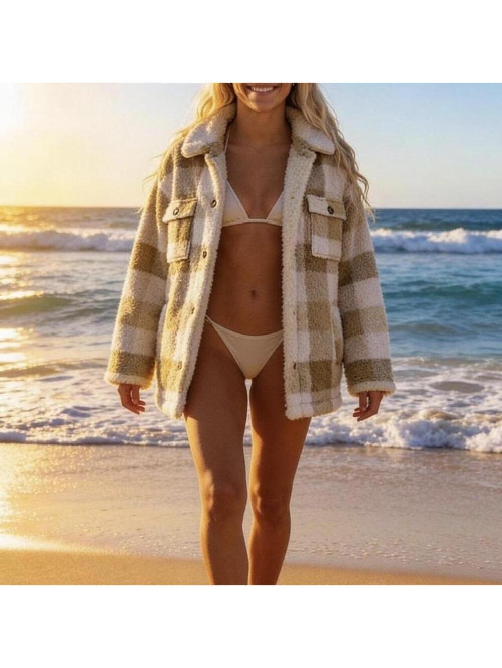 Billabong Women's Tan and Cream Jacket